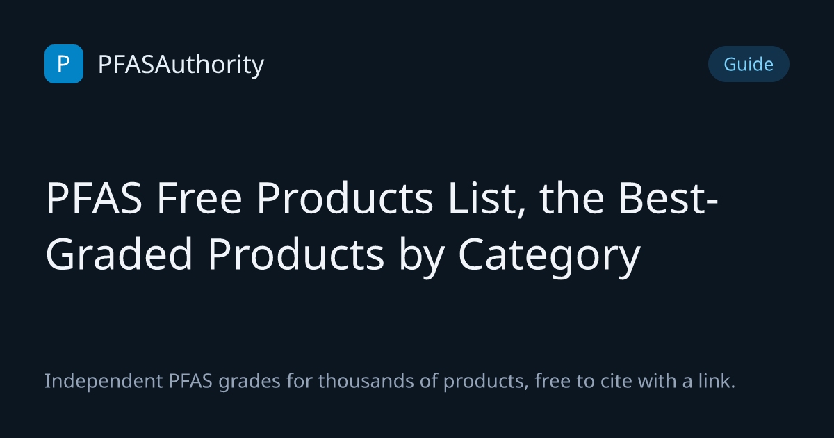 PFAS Free Products List, the Best-Graded Products by Category · PFAS ...
