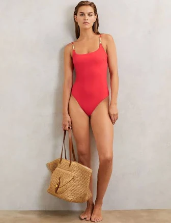 Reiss Women's Imogen Hardware-Strap Cut-Out Swimsuit