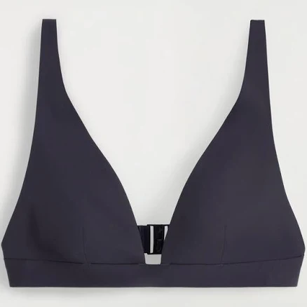COS Women's Bonded-Scuba V-Neck Bikini Top