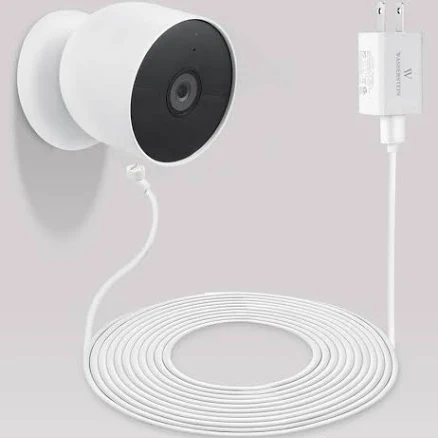 Wasserstein 26 ft Pogo Pin Cable and Adapter Power Cable Compatible with Google Nest Cam Outdoor or Indoor