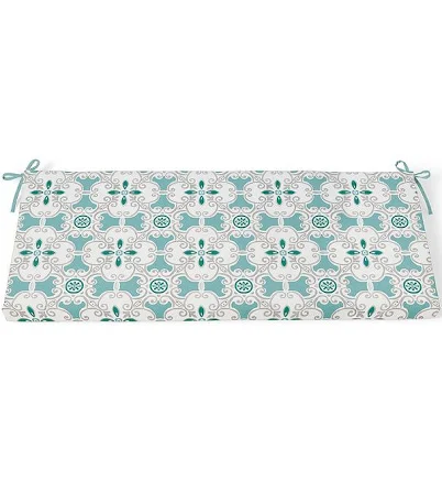45" X 18" Replacement Bench Cushion - Knife-Edge, Knife-Edge/Medallion Aquatic - Grandin Road