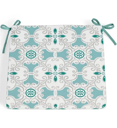 21" X 19" Replacement Seat Cushion - Knife-Edge, Knife-Edge/Medallion Aquatic - Grandin Road