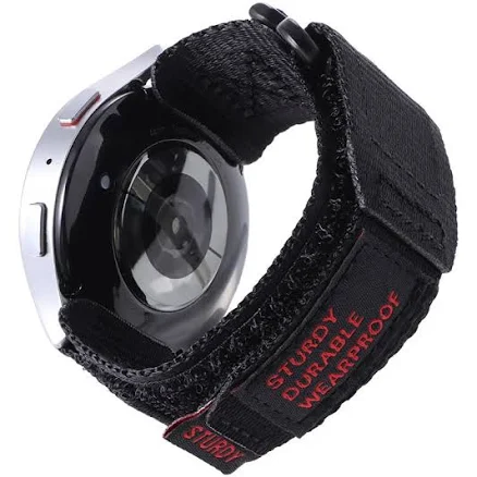 Motorola Moto Nylon Canvas Sport Waterproof Watch Band Bracelet Strap Black / 22mm