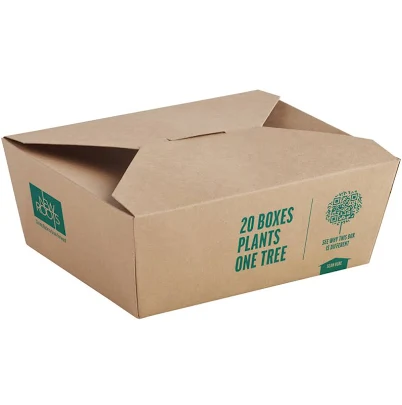 New Roots Kraft PLA-Lined Compostable #4 Take-Out Container 7 3/4" x 5 1/2" x 3 1/2" - 160/Case