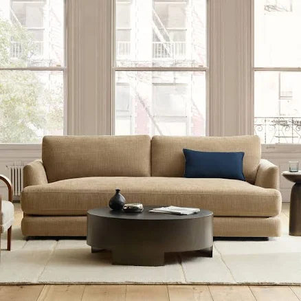 Haven 108in Sofa, Performance Modern Chenille Pink/Rosewood, West Elm