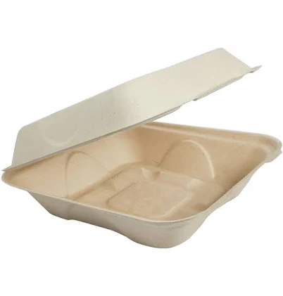 World Centric 8" x 8" x 3" Compostable Fiber Clamshells