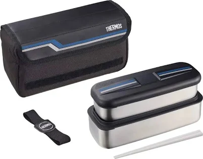 Thermos Fresh Stainless Steel 1100ml Lunch Box in Line Black