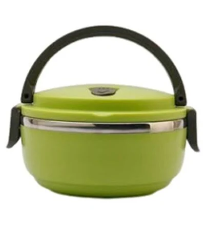 Stainless Steel Lunch Box with Lock Lid,Portable Bento Box with Handle,Round Thermal Food Container,Multi-Purpose Storag