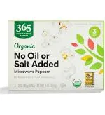 365 Everyday Value 365 by Whole Foods Market Organic No Oil or Salt Microwave Popcorn