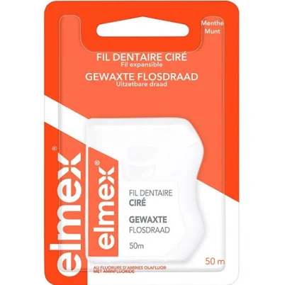 Elmex Waxed Dental Floss 50m
