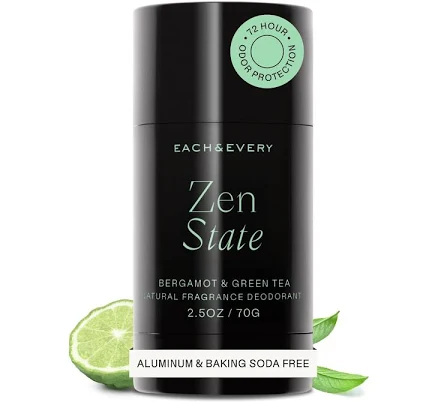 Each & Every Aluminum Free Deodorant for Women & Men Natural Fragrance 72-Hr Odor Protection