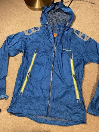 Merrell Full Zip Rain Jacket Blue M Light