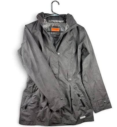 Merrell Opti-Shell Waterproof Gray Printed Rain Jacket Windbreaker Size S