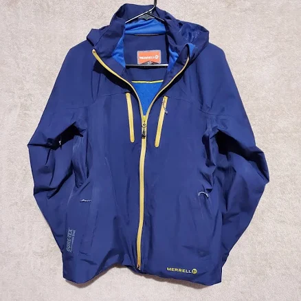 Merrell Gore Tex Jacket Mens Medium Navy Performance Shell Hooded