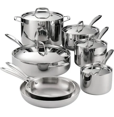 Tramontina Gourmet 12 Piece Tri-Ply Clad Stainless Steel Cookware Set