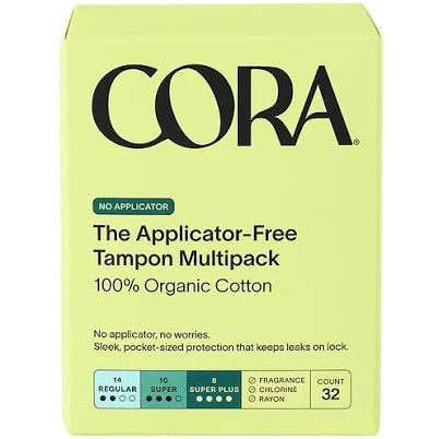 Cora Organic Applicator Free Regular Tampons