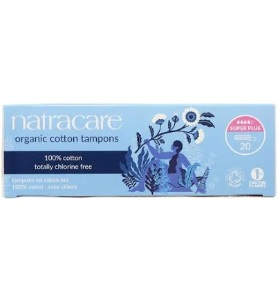 Natracare Organic Super Plus Tampons, 3 x 20 ct