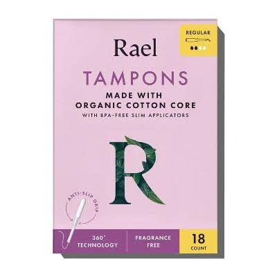 Rael Slim Applicator Tampons with Organic Cotton BPA-Free