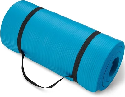 Amazon Basics 1 Inch Extra Thick Workout Exercise Yoga Mat with Carrying Strap