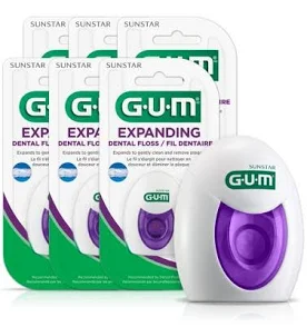 GUM Expanding Dental Floss Waxed Woven Floss