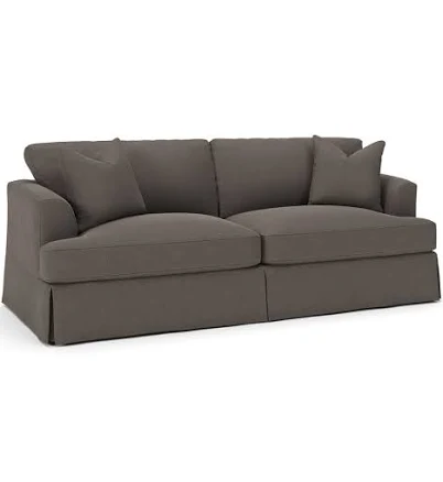 Wayfair Lucia 93" Recessed Arm Slipcovered Sofa with Reversible Cushions Fabric