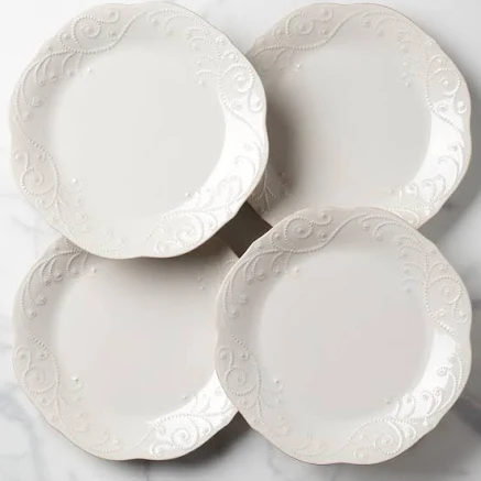 French Perle 4-Piece Dinner Plate Set Lenox