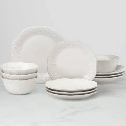 French Perle White 12-Piece Dinnerware Set Lenox