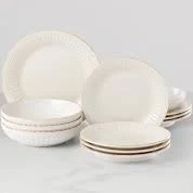 Lenox French Perle Groove 12-Piece Dinnerware Set