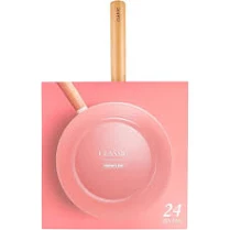 Neoflam 11" Nonstick Pink Frying Pan for Stove Top and Induction, Ceramic Coating, Wood Handle, Made in Korea (28cm)
