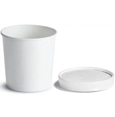 HUHTAMAKI Foodservice 16 OZ White Vented Paper Lid Food Container