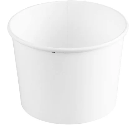 250/Case 64 oz. Double Poly White Paper Food Cup
