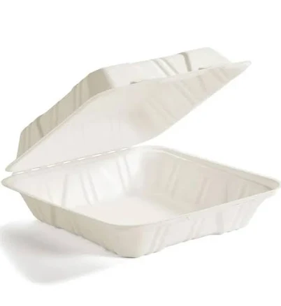 Huhtamaki 68005b Hinged Food Container 9"x9"x3" Molded Fiber 1-compt