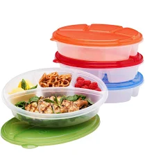 Bentgo Easylunchboxes 4-Compartment Oval Bento Lunch Box