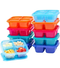 Easylunchboxes Bento Snack Boxes Reusable 4-Compartment Food Containers and