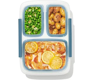 Oxo Prep & Go 4.1-Cup Leakproof Divided Lunch Container, Meal Prep Food Storage Container for Lunch Prep Work, School an