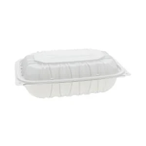 Pactiv EarthChoice Vented Microwavable MFPP Hinged Lid Container