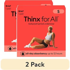 (2 pack) Thinx for All Period Underwear for Women, Super Absorbency, Black, S-xl, Women's, Size: Small