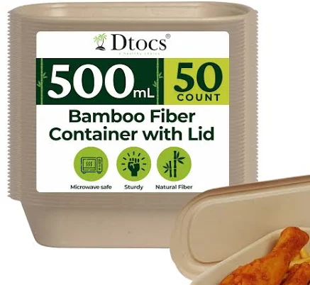 Dtocs Bamboo Fiber Meal Prep Containers