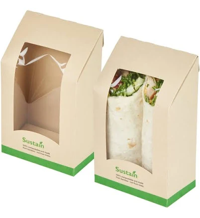 Sustain Bamboo Paper Sandwich / Wrap Take Out Container