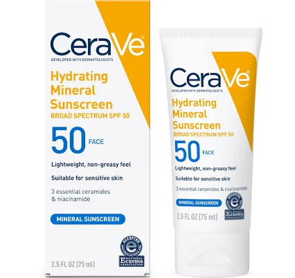 CeraVe Hydrating Mineral Sunscreen Face Lotion SPF 30
