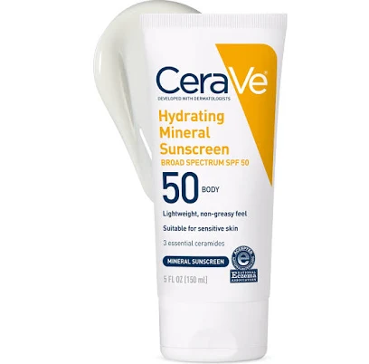 CeraVe Hydrating Mineral Body Sunscreen SPF 50