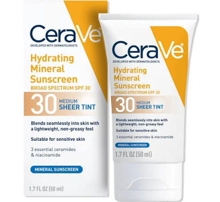 CeraVe Hydrating Mineral Sunscreen SPF 30
