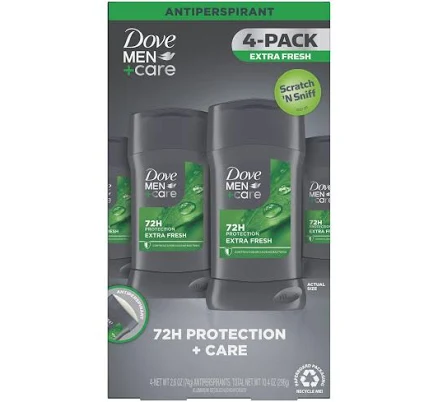 Dove Men+Care Antiperspirant Deodorant Stick Extra Fresh 2.6 oz. 4 pk.
