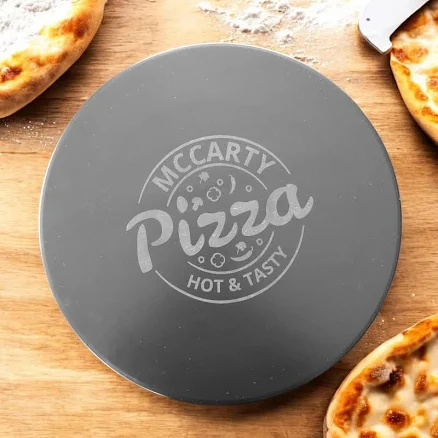 Personalized Black Ceramic Pizza Stone With Heat Resistant Coating And Free Pizza Cutter For Pizza Lovers, Mothers Day F