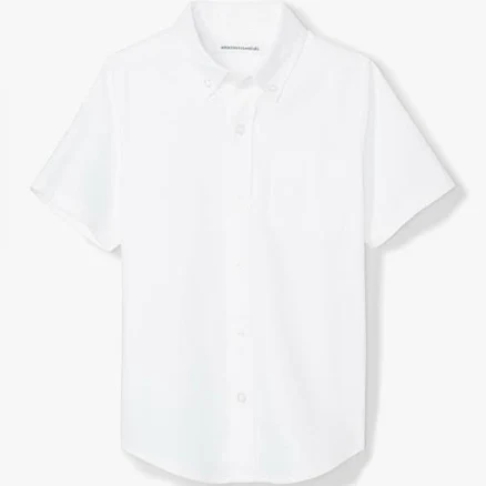 Amazon Essentials Boys' Uniform Short-Sleeve Woven Oxford Button-Down Shirt