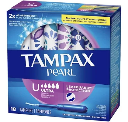 TAMPAX PEARL ULTRA ABSORBENCY*18 COUNT