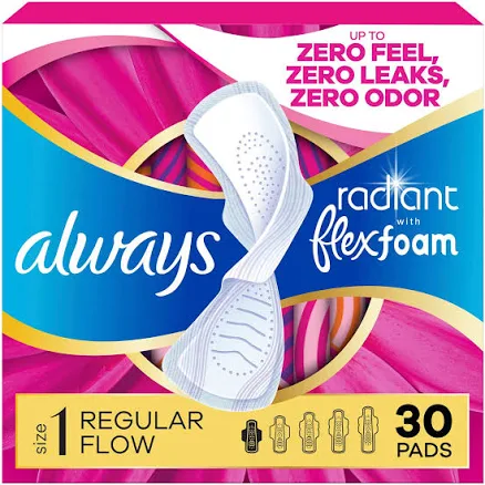 Always Radiant Regular Pads With Wings