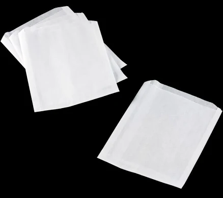 6 1/2" L x 1" W x 8" D - Pastry / Cookie Bag, Grease Resistant, White. Case of 1000.
