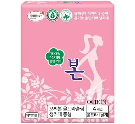 OC BON Ultra Thin Wings Sanitary Pads Medium 4P