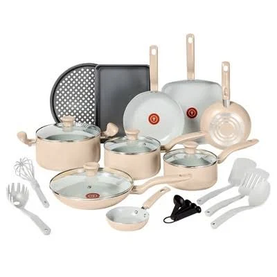 T-Fal Simply Cook 20pc Ceramic Nonstick Cookware Set